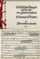 Geistliches Konzert, for 5 voices (SATTB) and organ, in memory of Giovanni Scuderi, 1992.