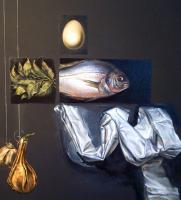 Still-life with Egg | Oil on canvas, cm 80 x 80, 2007