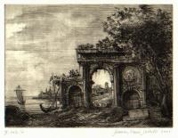 Capriccio with Ancient Ruins | Etching and dry point, 17,5 x 13, 2006