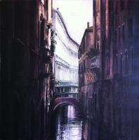 Venezia, Ca' Pesaro. Acrilico su tela, cm 80 x 80, 1989.
